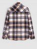 Men's Casual Vintage Style Plaid Wool Blend Flap Pockets Button Up Long Sleeve Cargo Shacket -  