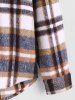 Men's Casual Vintage Style Plaid Wool Blend Flap Pockets Button Up Long Sleeve Cargo Shacket -  
