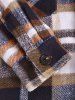 Men's Casual Vintage Style Plaid Wool Blend Flap Pockets Button Up Long Sleeve Cargo Shacket -  
