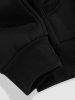 Men's Basic Minimalist Style PARIS Pattern Kangaroo Pocket Fleece-lined Hoodie and Drawstring Beam Feet Jogger Pants Set -  