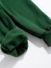 Men's Basic Minimalist Style PARIS Pattern Kangaroo Pocket Fleece-lined Hoodie and Drawstring Beam Feet Jogger Pants Set -  