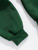 Men's Basic Minimalist Style PARIS Pattern Kangaroo Pocket Fleece-lined Hoodie and Drawstring Beam Feet Jogger Pants Set -  