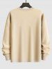 Men's Simple Style Rose Japanese Pattern Crew Neck Pullover Sweatshirt -  