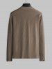 Men's Stand Collar Ribbed Jacquard Weave Button Front Long Sleeves Shirt and Straight Leg Drawstring Pants Set -  