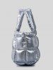 Women's Fashion Daily Streetwear Metallic Solid Color Down Padded Quilted Puffer Design Shoulder Tote Bag -  