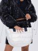 Sac Fourre-tout Matelassé Quotidien Design pour Femme - Blanc Froid 