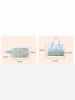 Sac de Rangement de Toilette de Voyage Transparent Lettre Papillon Fleuri en PVC - Vert M