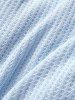 T-shirt Décontracté en Tricot en Couleur Unie à Col en V pour Homme - Bleu clair L