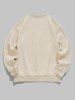 Crew Neck Jacquard Wave Geometric Pattern Pullover Sweatshirt -  