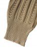 Pointelle Knit Button V Neck Casual Sweater -  