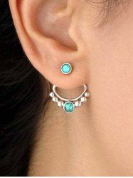 Bohemian Vintage Turquoise Stud Sector Earrings -  