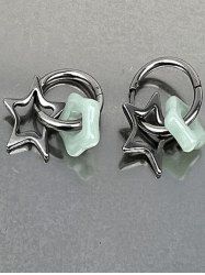 Star Shaped Drop Earrings -  