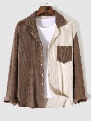Chemise Homme Contrastante en Molleton à Col Rabattu à Manches Longues - Multi-A XL
