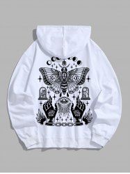 Men's Vintage Gothic Style Butterfly Eye Hands Pattern Kangaroo Pocket Pullover Hoodie -  