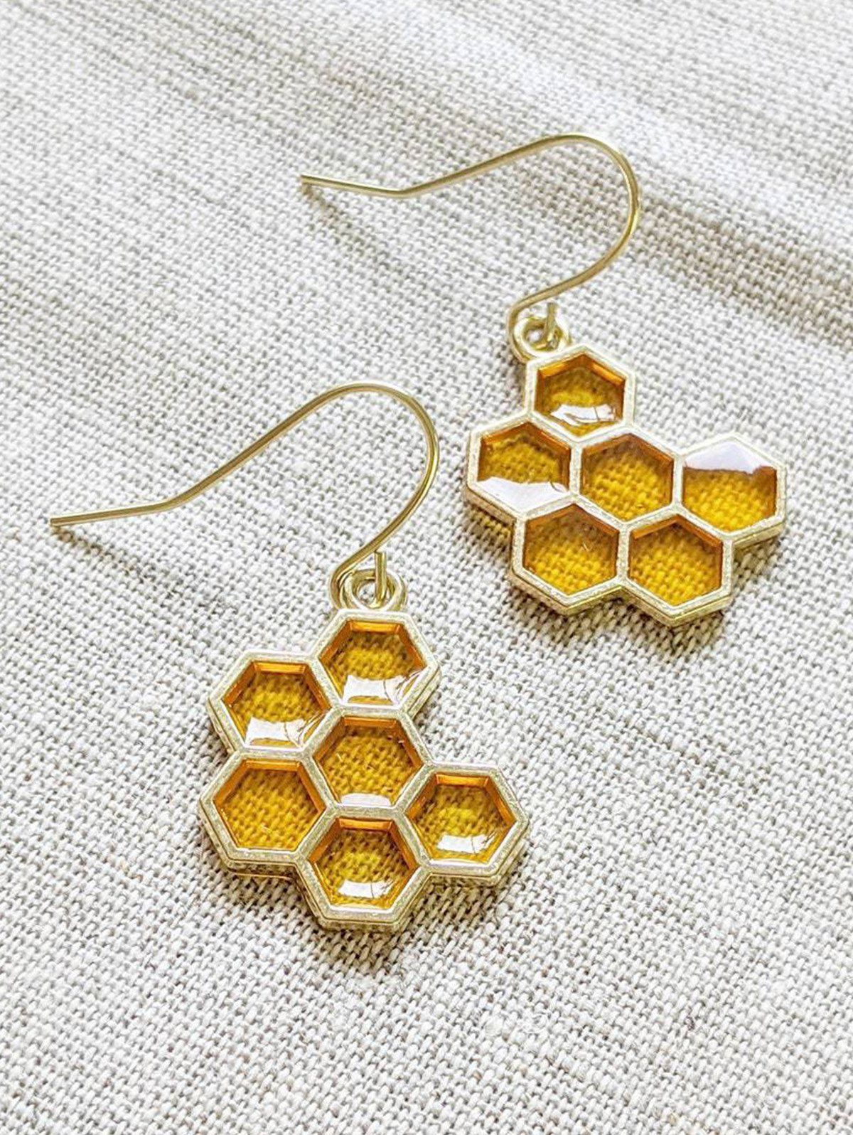 Affordable Fashion Honeycomb Asymmetric Drop Earrings  