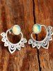 Bohemian Vintage Lotus-Flower Opal Stud Earrings -  