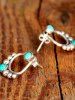 Bohemian Vintage Turquoise Stud Sector Earrings -  