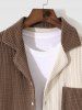 Chemise Homme Contrastante en Molleton à Col Rabattu à Manches Longues - Multi-A XL