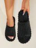 Women's Solid Color Daily Home Indoor Anti-slip Textured Corduroy Slides Slippers -  