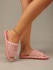 Women's Solid Color Daily Home Indoor Anti-slip Textured Corduroy Slides Slippers -  