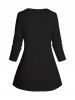 Plus Size Halloween Bat Print Crisscross Faux Twinset Top -  