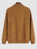 Men's Daily Solid Color Faux Suede Zip Up Pockets Long Sleeve Baseball Jacket -  