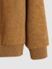 Men's Daily Solid Color Faux Suede Zip Up Pockets Long Sleeve Baseball Jacket -  