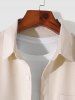 ZAFUL Men's Casual Basic Solid Color Long Sleeves Pocket Shirt Drawstring Pants Two Piece Set -  