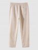 ZAFUL Men's Casual Basic Solid Color Long Sleeves Pocket Shirt Drawstring Pants Two Piece Set -  