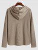 Men's Casual Daily Letter Patched Design Textured Drawstring Pullover Hoodie -  