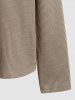 Men's Casual Daily Letter Patched Design Textured Drawstring Pullover Hoodie -  