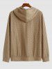 Kangaroo Pocket Decor Wave Jacquard Textured Hoodie -  