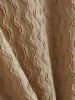 Kangaroo Pocket Decor Wave Jacquard Textured Hoodie -  