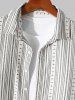 Men's Ethnic Printed Button Front Long Sleeves Corduroy Shirt -  