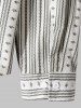 Men's Ethnic Printed Button Front Long Sleeves Corduroy Shirt -  