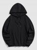 Men's SEE YOU Letter Sun Mountain Pattern Kangaroo Pocket Cotton Pullover Hoodie -  