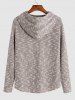 Men's Daily Crochet Knit Heathered Jacquard Textured Letter Patched Design Drawstring Slim Hoodie -  