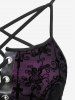 Halloween Costume Gothic Plus Size Lace Up Grommets Cross Girl Print Mesh Crisscross Vintage Dress -  