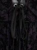 Halloween Costume Gothic Plus Size Lace Up Grommets Cross Girl Print Mesh Crisscross Vintage Dress -  