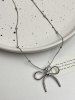 Bowknot Shape Pendant Necklace -  