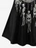 Plus Size Dreamcatcher Snake Spider Skeleton Print Halloween T-shirt -  