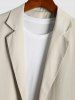 Men's Basic Plain Color Single Breasted Lapel Collar Double Front Flap Pockets Design Casual Blazer -  