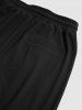 Men's Stand Collar Ribbed Jacquard Weave Button Front Long Sleeves Shirt and Straight Leg Drawstring Pants Set -  