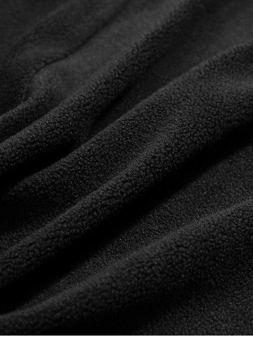 Plus Size Moon Zipper PU Panel Rivet Ruched Sherpa Cat Ear Hooded A Line Dress