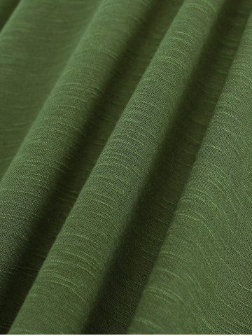 Plus Size Mock Button Ruched Sparkling Heart Buckle Belt Long Sleeves Textured T-shirt