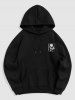 Men's BELIEVE Rose Pattern Thermal Fleece-lined Kangaroo Pocket Pullover Hoodie -  