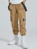 Strap Design Beam Feet Cargo Pants -  
