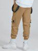 Strap Design Beam Feet Cargo Pants -  