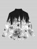 Gothic Spiders and Spider-web Light Beam Print Halloween Shirt For Men -  