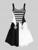 Halloween Clown Costume Plus Size Colorblock Print Tank Dress Jester Lady -  